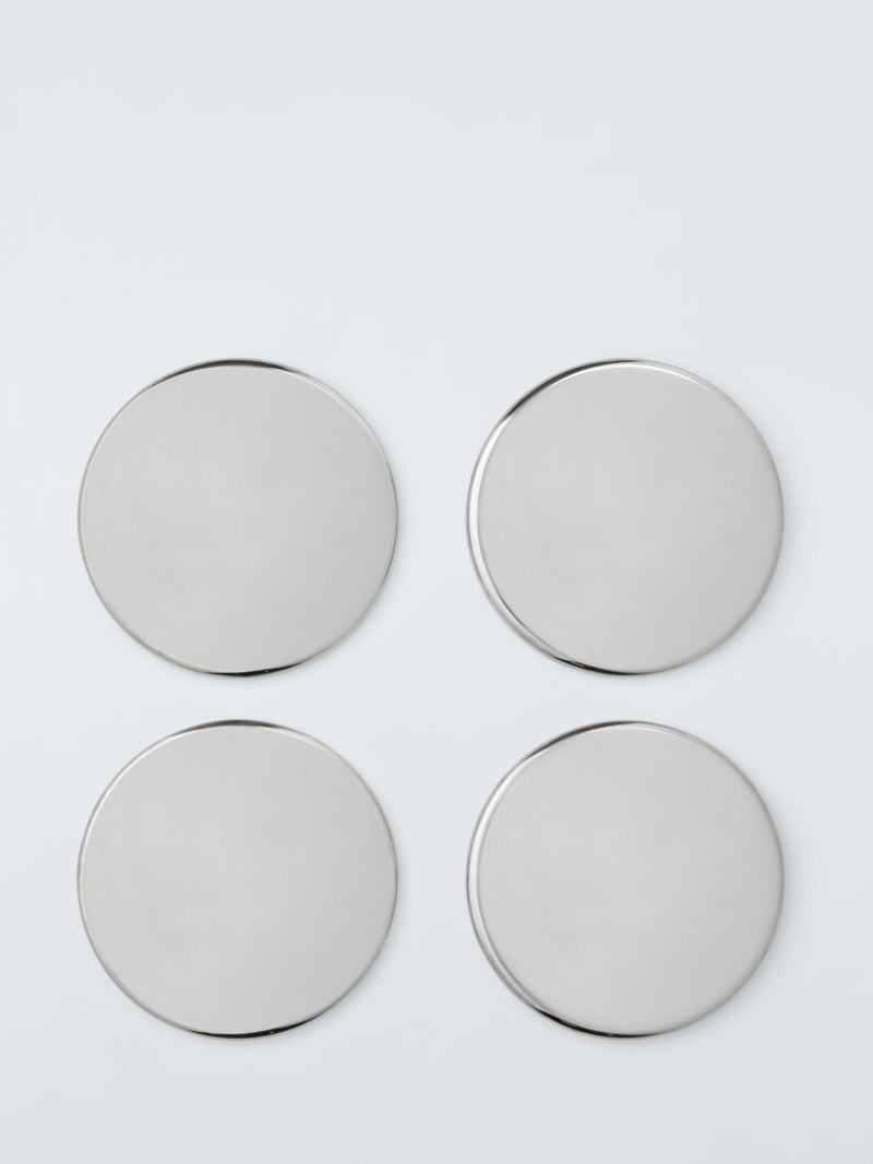 John Lewis stainless steel coasters with marble holder, UK version