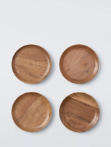 John Lewis John Lewis Round Coasters Set of 4 FSC-Certified Acacia Wood Natural- Buy online at McGrocer