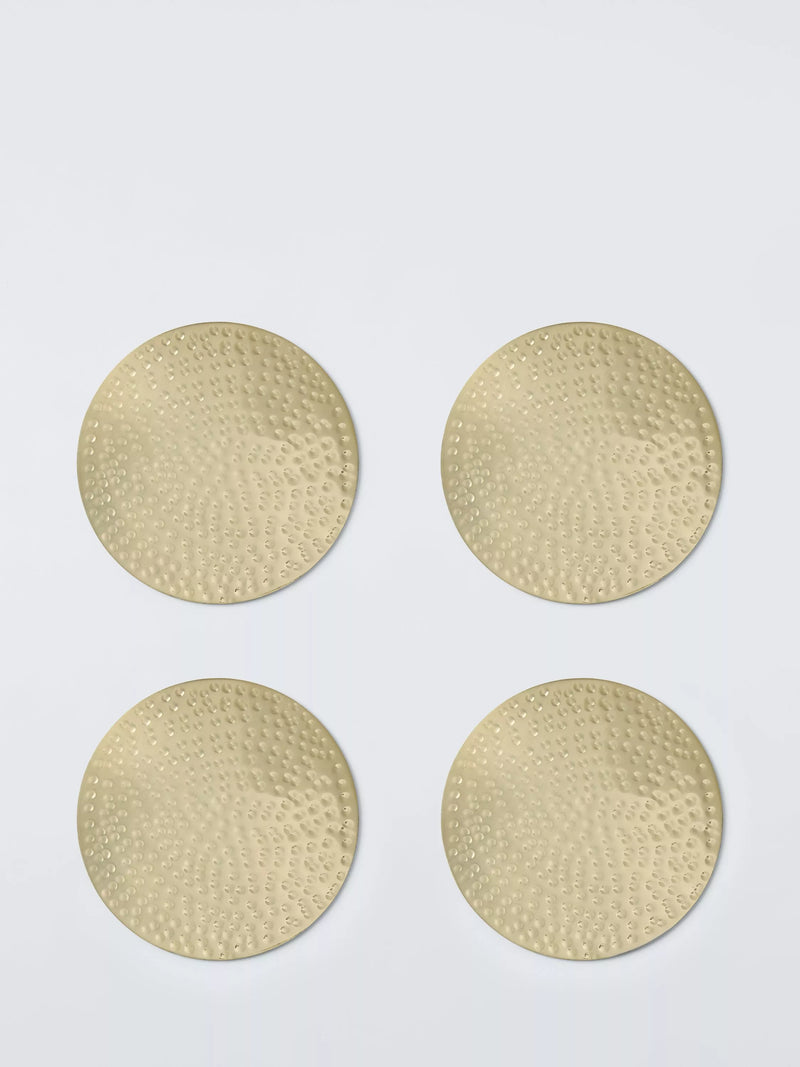 John Lewis Hammered Stainless Steel Round Coasters, Set of 4