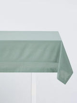 John Lewis John Lewis Organic Cotton Border Tablecloth Sage 250 x 160cm- Buy online at McGrocer