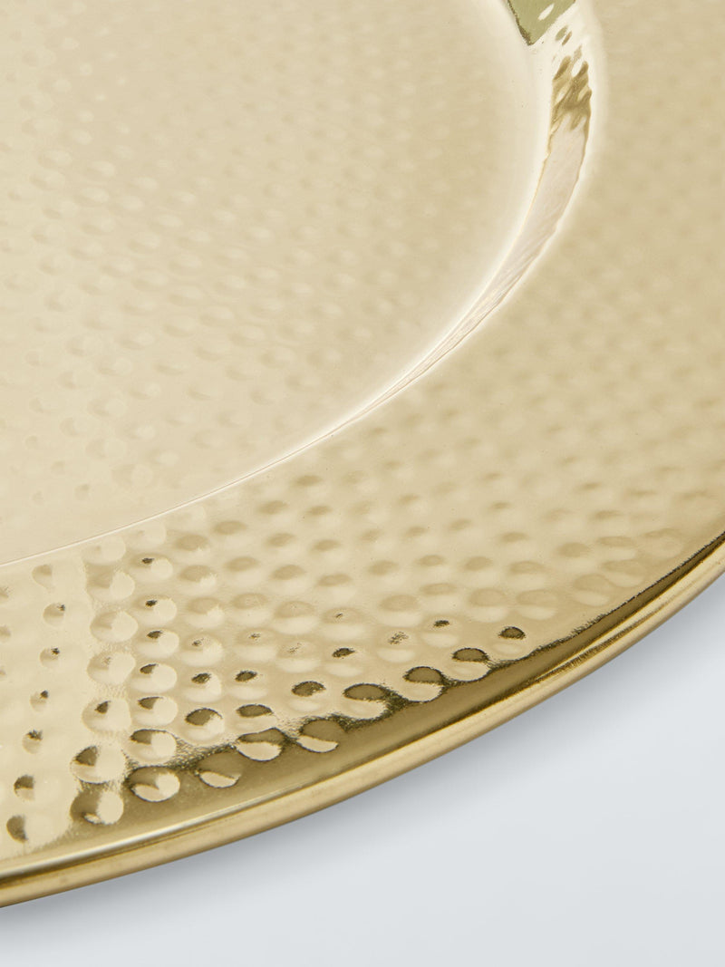 John Lewis hammered charger plate gold 34cm - British product