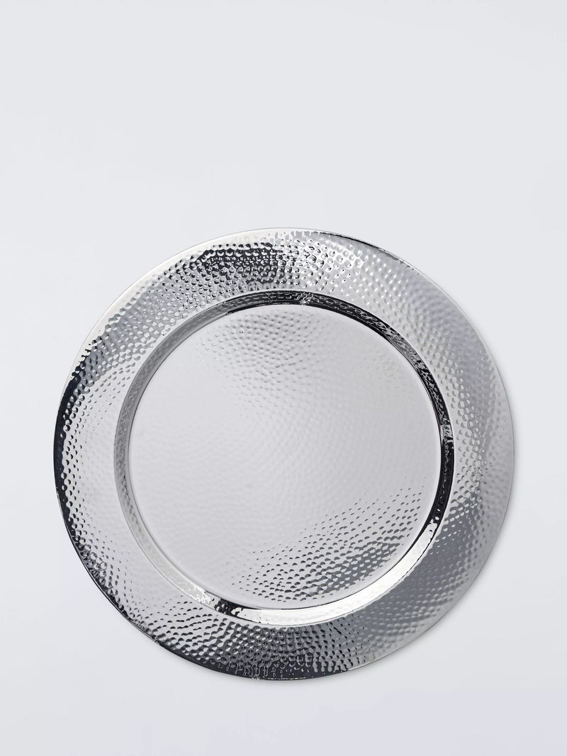 John Lewis hammered stainless steel charger plate 34cm - British product
