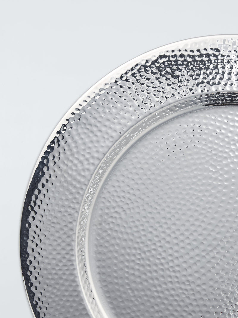 John Lewis hammered stainless steel charger plate 34cm - British product