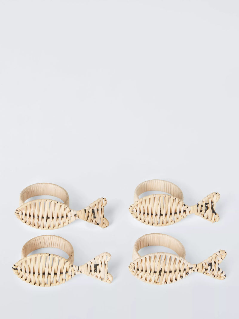 John Lewis natural rattan napkin rings, imported from the UK