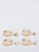John Lewis John Lewis Coastal Rattan Fish Napkin Ring, Set of 4, Natural- Buy online at McGrocer