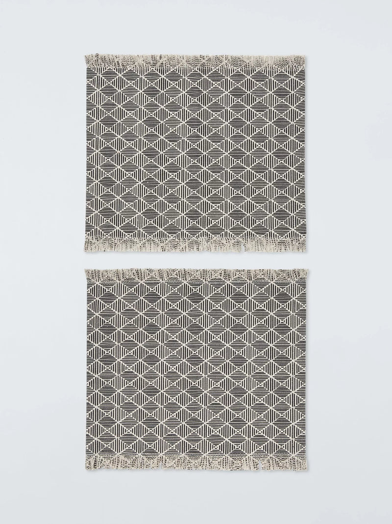 John Lewis cotton placemats set of 2 black white (British brand)