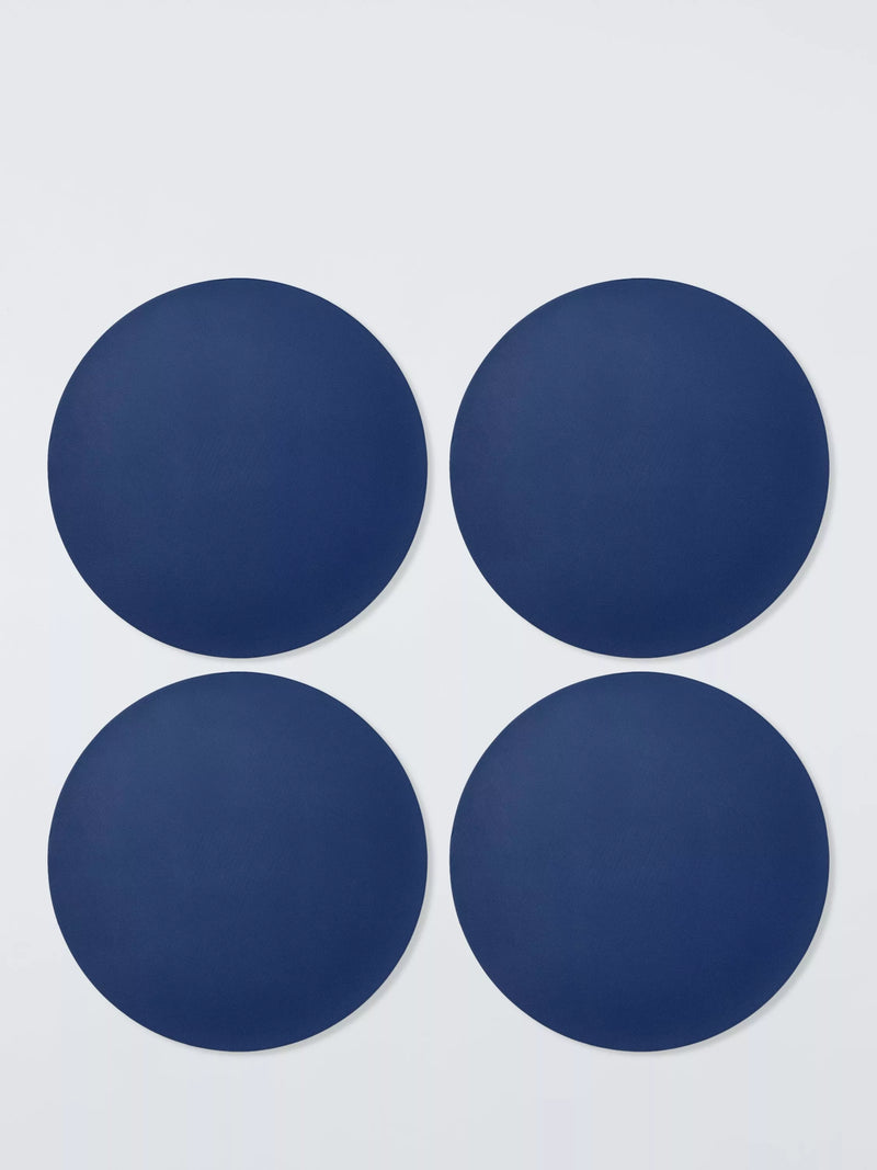 John Lewis The Colour Edit Round Faux Leather Placemats, Set of 4