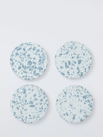 John Lewis John Lewis Coastal Terrazzo Coasters, Set of 4, Blue- Buy online at McGrocer