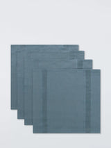 John Lewis John Lewis Organic Cotton Border Napkins, Set of 4, Grey- Buy online at McGrocer