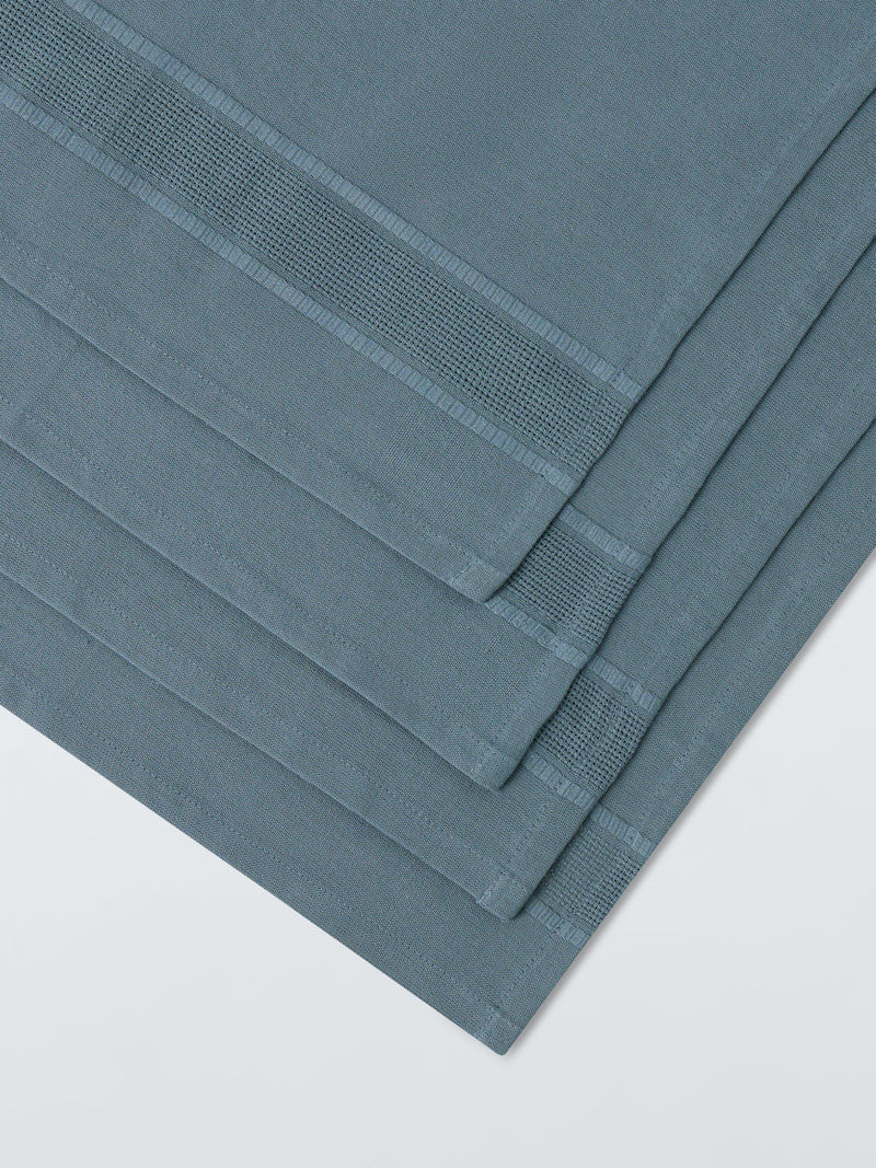 John Lewis organic cotton border napkins set of 4 grey, imported from the UK