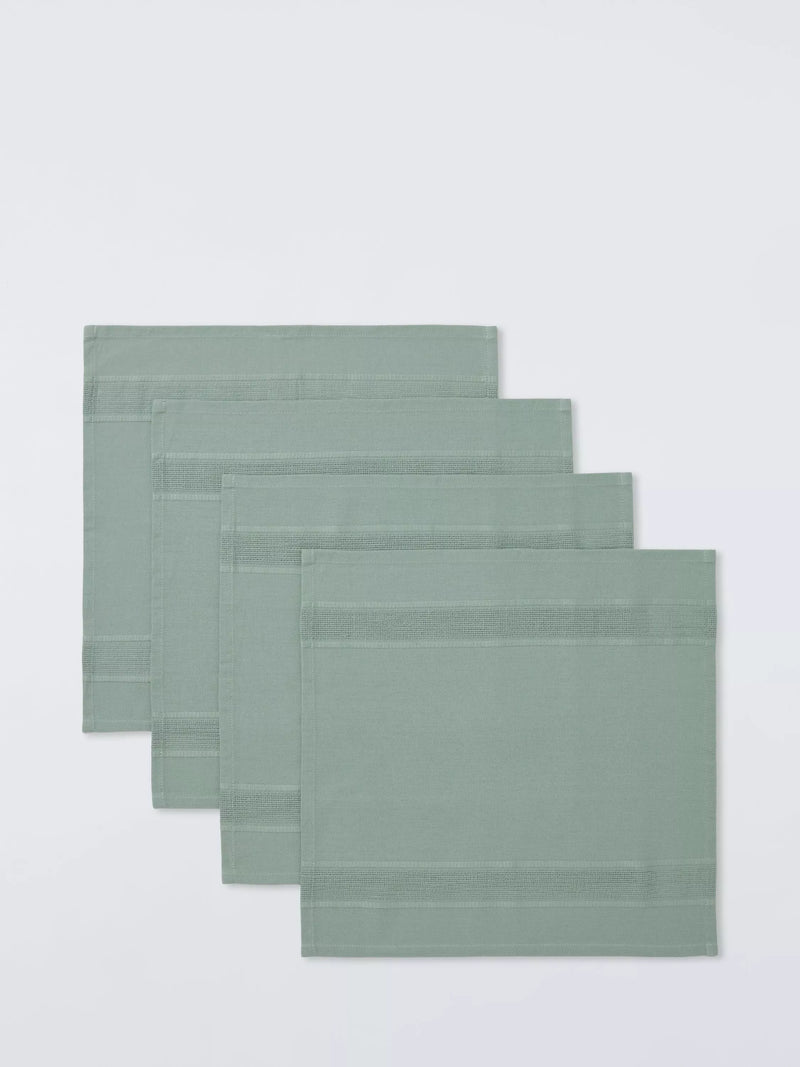 John Lewis organic cotton border napkins set of 4 sage - British product