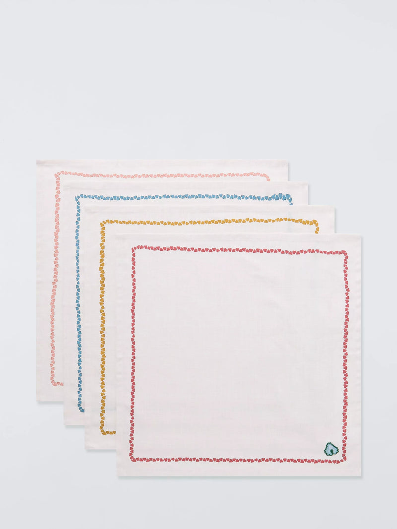 John Lewis x Sanderson Embroidered Cotton Napkins, Set of 4, Multi