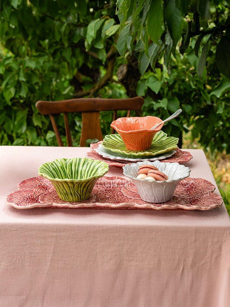 Bordallo Pinheiro Maria Flor pink earthenware tart tray, UK version