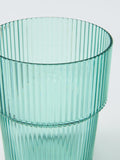 John Lewis 4 ribbed plastic tumblers aqua 400ml, imported from the UK