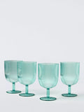 John Lewis plastic picnic wine glasses set of 4 aqua 500ml - British product