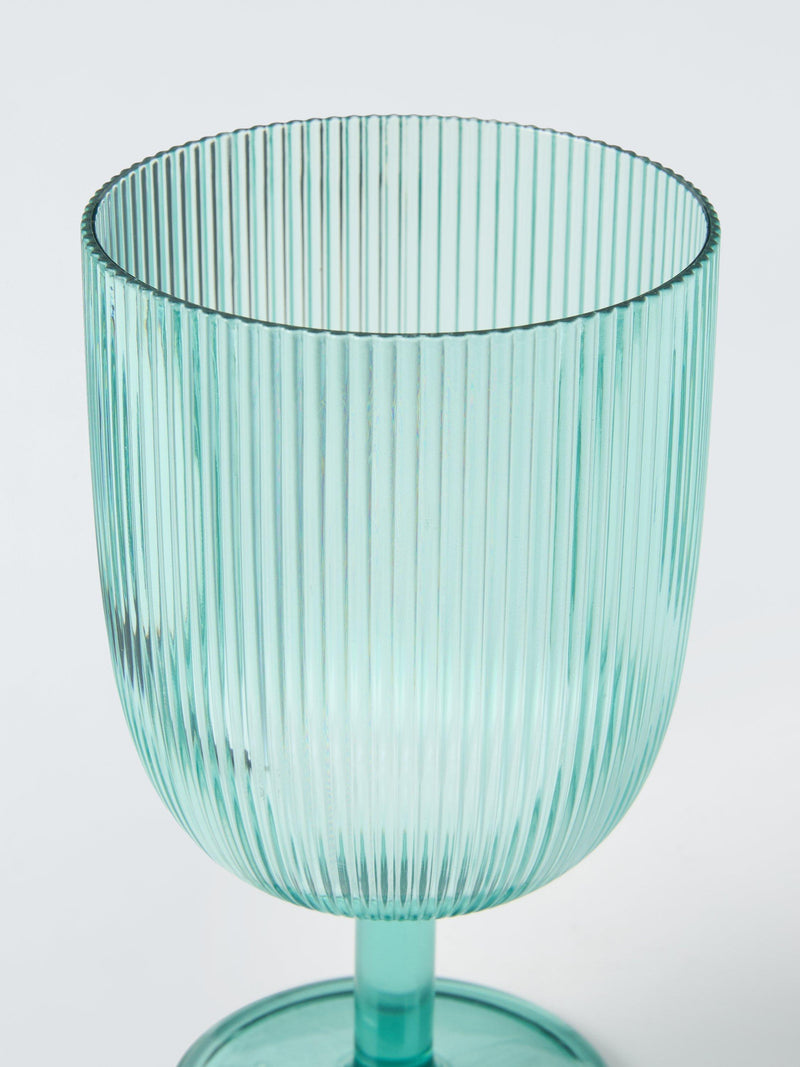 John Lewis plastic picnic wine glasses set of 4 aqua 500ml - British product