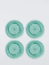 John Lewis John Lewis Ribbed Plastic Picnic Plate, Set of 4, 25.5cm, Aqua- Buy online at McGrocer