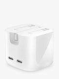 Belkin wall charger Dual USB-C 50W White - British product