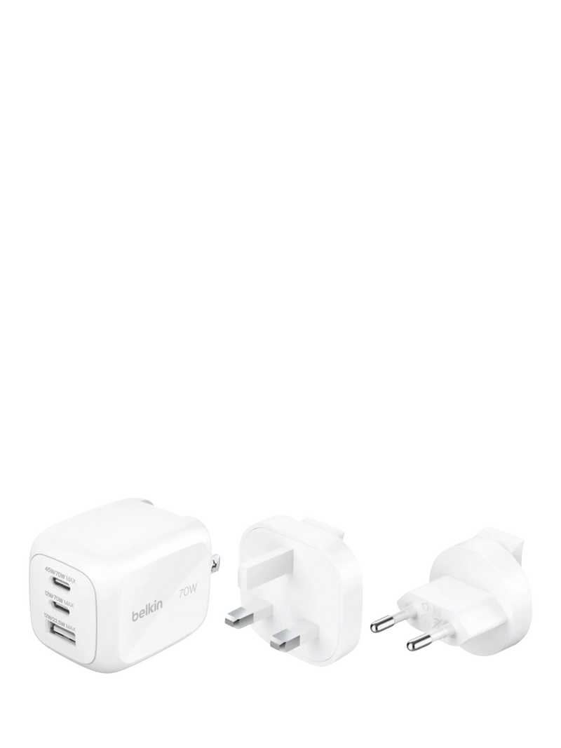 Belkin BoostCharge Pro 70W wall charger travel kit - British product