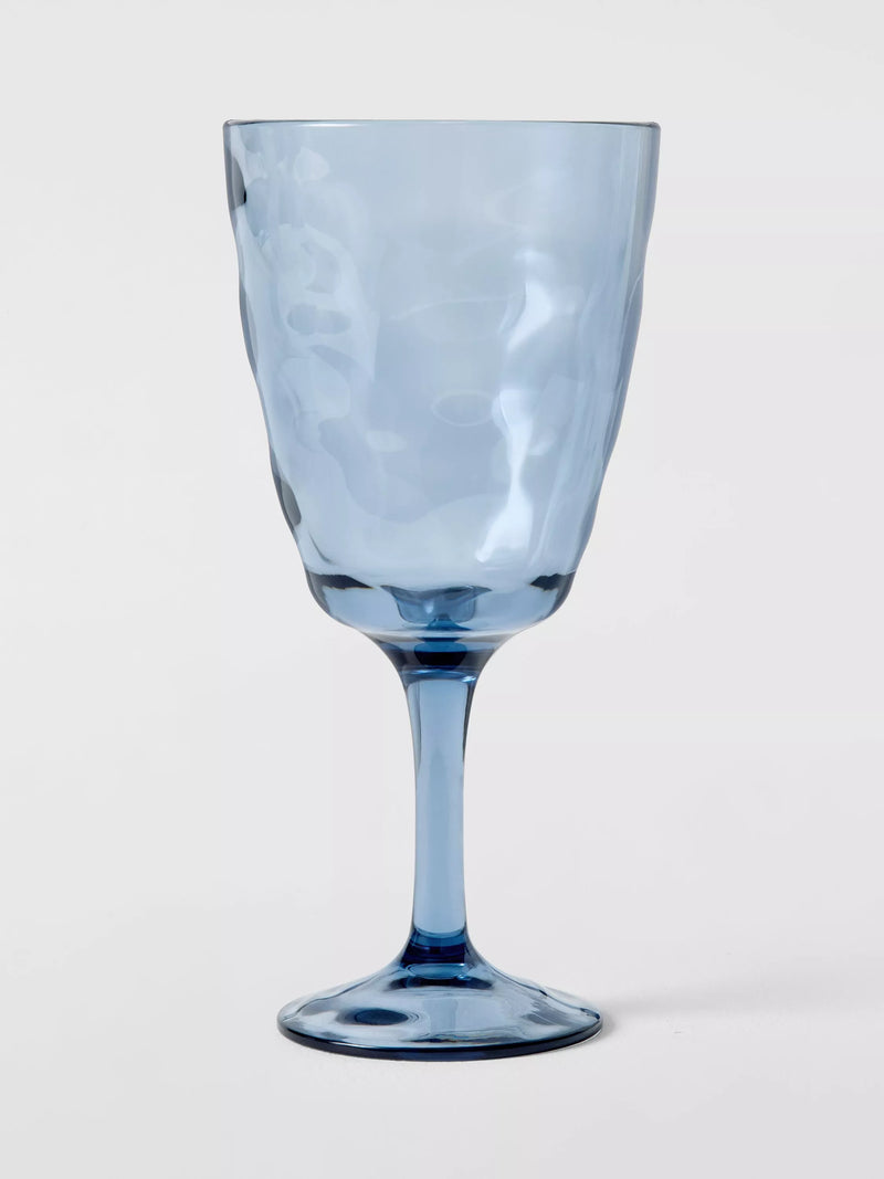 John Lewis Wave plastic wine glass 500ml blue - British product