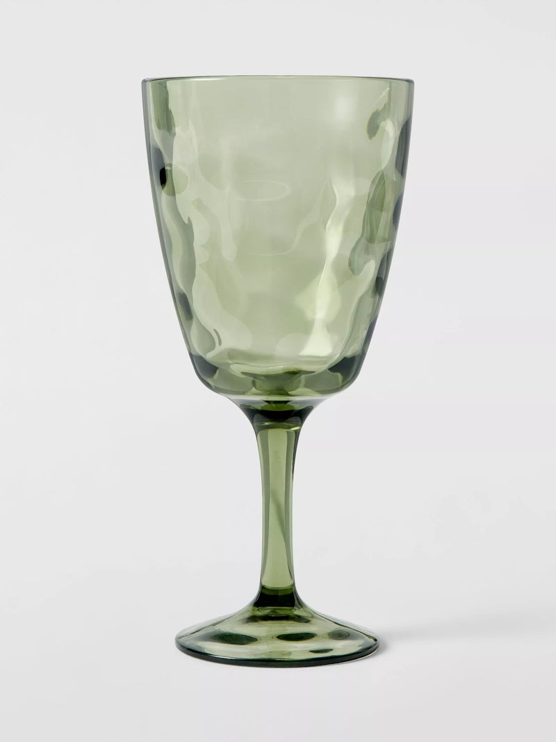 John Lewis Wave plastic wine glass green 500ml - British product