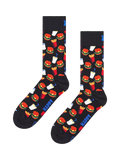 Happy Socks hamburger socks in black and multicolour (British brand)