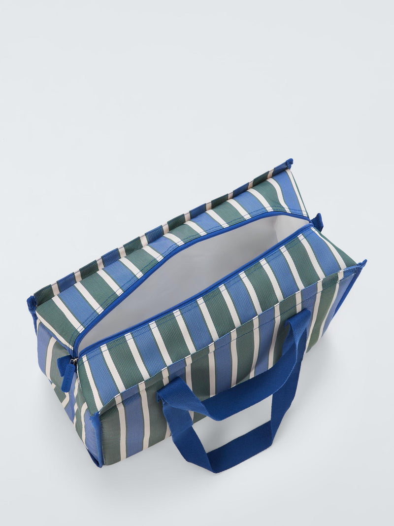 John Lewis striped picnic cooler bag blue multi 30L, imported from the UK
