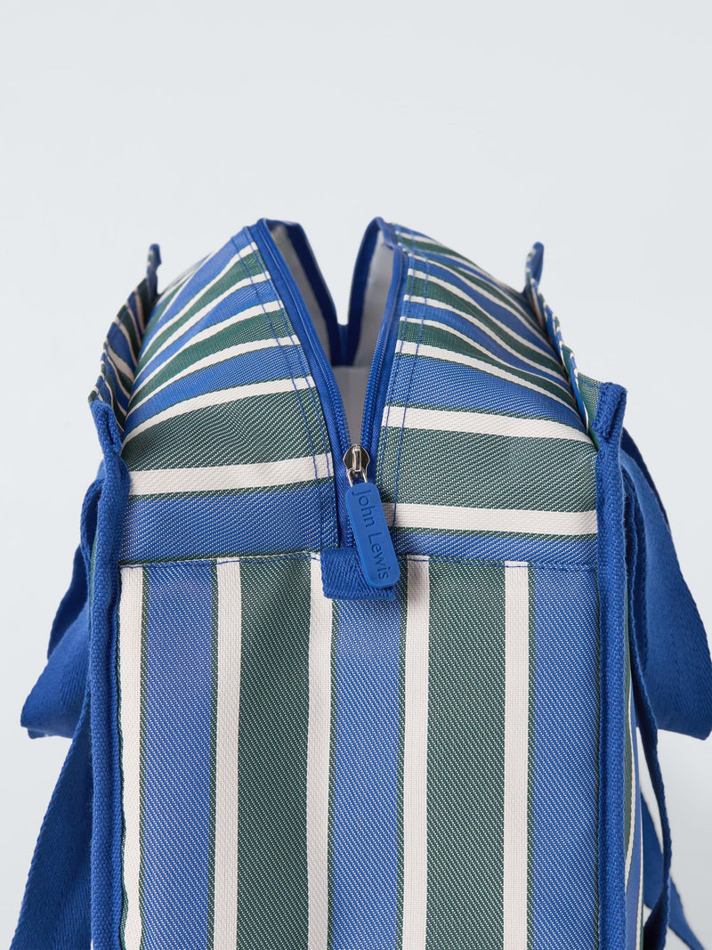 John Lewis striped picnic cooler bag blue multi 30L, imported from the UK