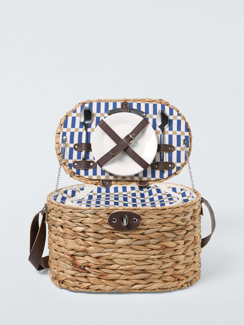 John Lewis Modern Rustic woven water hyacinth picnic hamper for two, imported from the UK