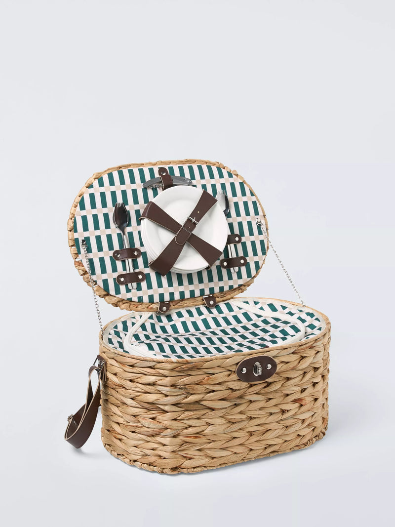 John Lewis woven water hyacinth picnic hamper for 4, UK version