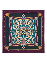 John Lewis Aspinal of London Signature Shield Silk Scarf Fig- Buy online at McGrocer