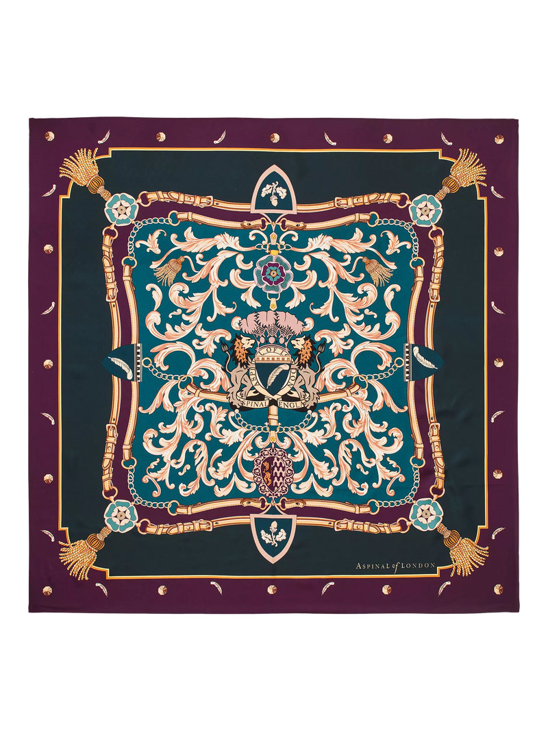 Aspinal of London silk scarf Fig 90cm square (British brand)