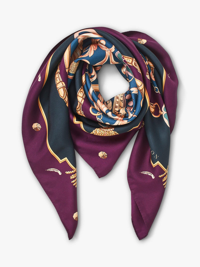 Aspinal of London silk scarf Fig 90cm square (British brand)