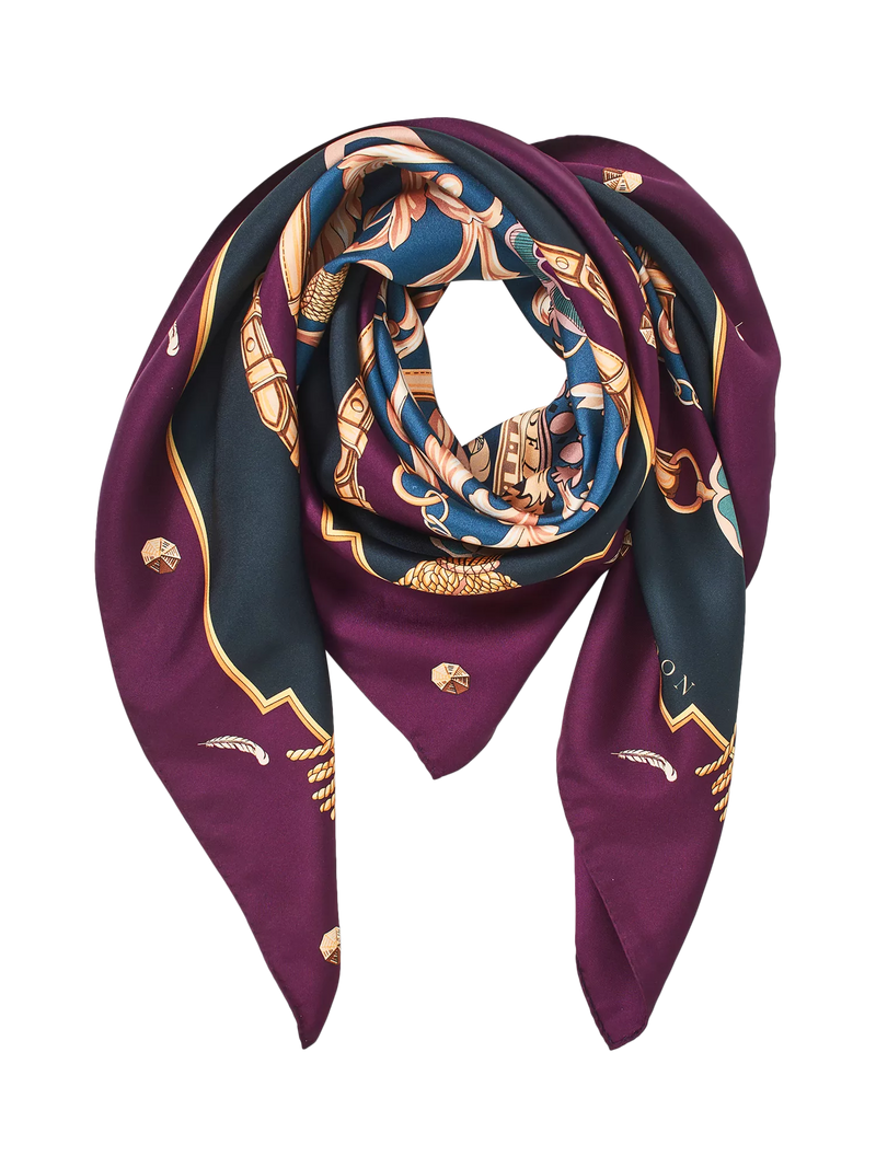 Aspinal of London silk scarf Fig 90cm square (British brand)