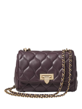 John Lewis Aspinal of London Lottie Quilted Leather Shoulder Bag, Fig- Buy online at McGrocer