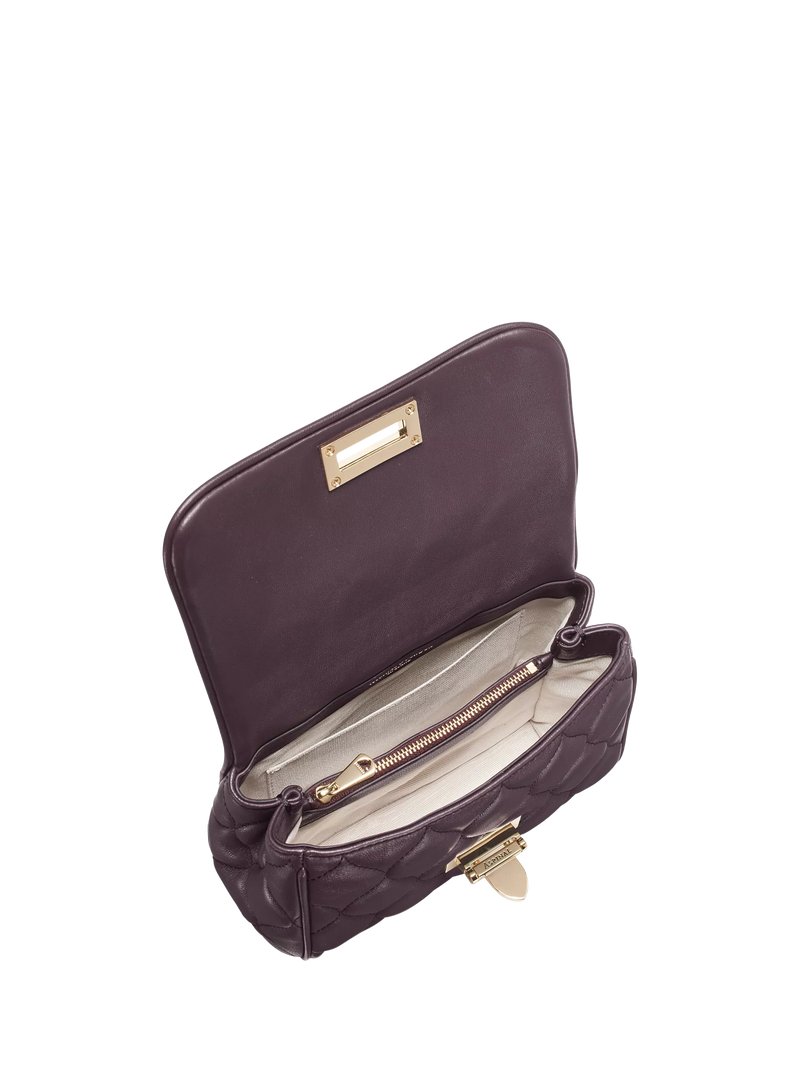 Aspinal of London Lottie quilted leather shoulder bag Fig, UK version