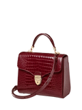 Aspinal of London Mayfair leather top handle bag Merlot, imported from the UK