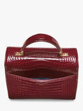 Aspinal of London Mayfair leather top handle bag Merlot, imported from the UK