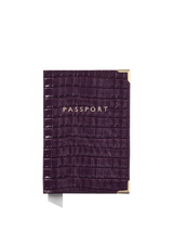 John Lewis Aspinal of London Croc Leather Passport Cover Fig- Buy online at McGrocer