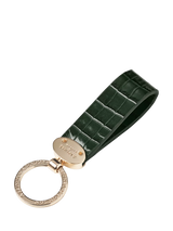 John Lewis Aspinal of London Leather Oval Loop Keyring, Evergreen- Buy online at McGrocer