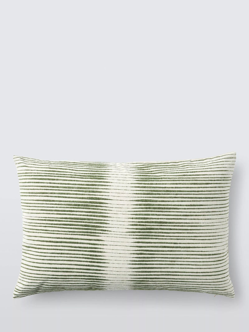 Harlequin Chaco stripe cushion in moss (British brand)