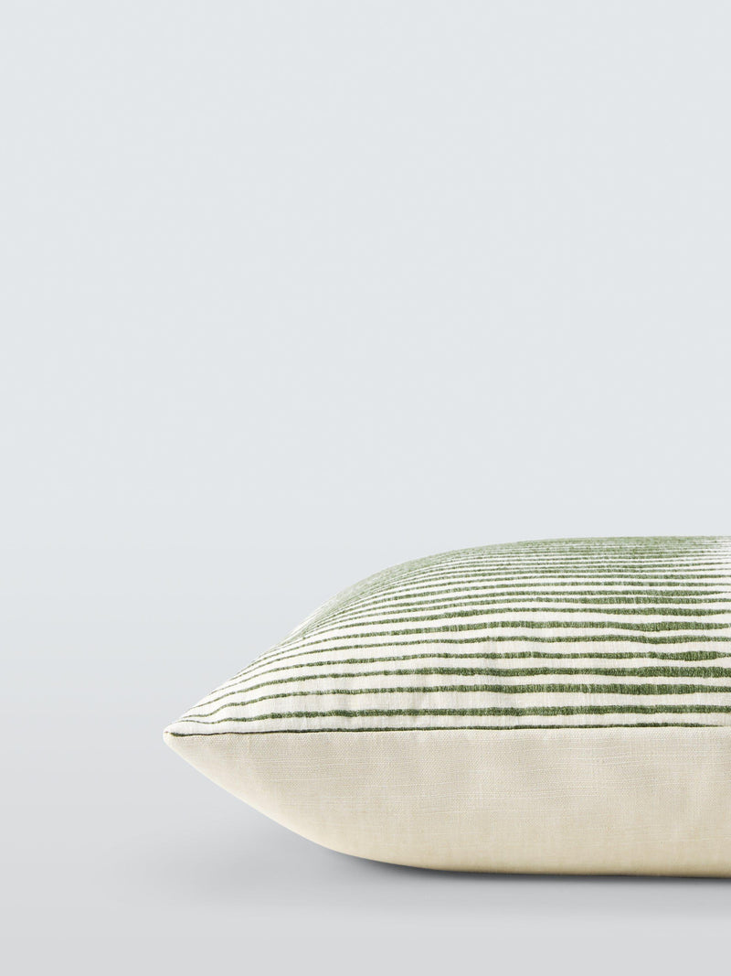 Harlequin Chaco stripe cushion in moss (British brand)