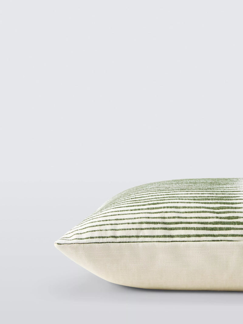 Harlequin Chaco stripe cushion in moss (British brand)