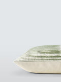 Harlequin Chaco stripe cushion in moss (British brand)