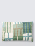 Harlequin Monolith silk cushion in Jade/Kyanite 40x60cm, imported from the UK
