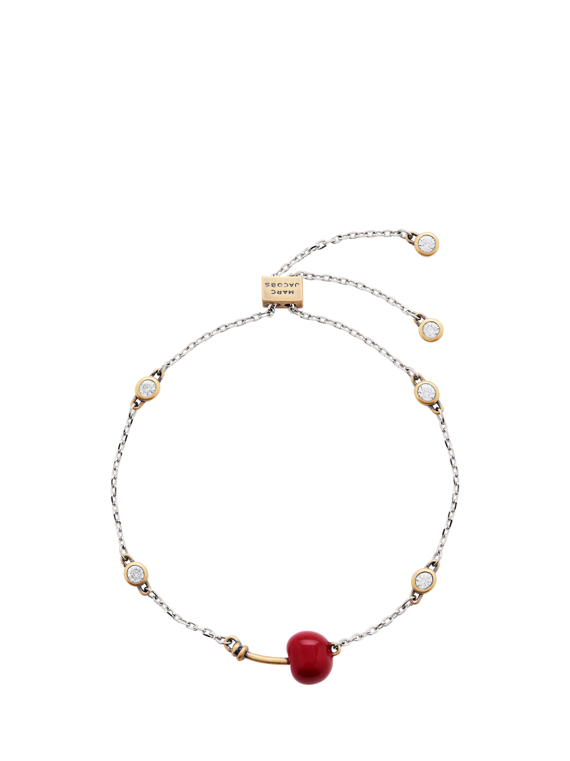 Marc Jacobs Cherry Charm Bracelet silver red charm (British brand)