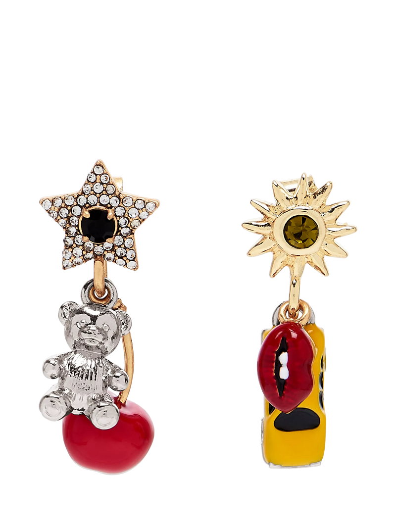 Marc Jacobs charm drop earrings with enamel and glass, UK version