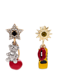 Marc Jacobs charm drop earrings with enamel and glass, UK version