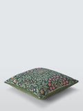 Morris & Co. floral cushion in forest green, imported from the UK