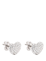 John Lewis Marc Jacobs Heart Stud Earrings Silver Crystal- Buy online at McGrocer